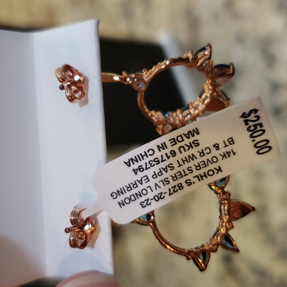 Genuine London Blue Topaz Earrings - Picture 4 of 8